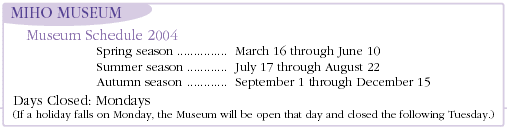 Museum Schedule 2004