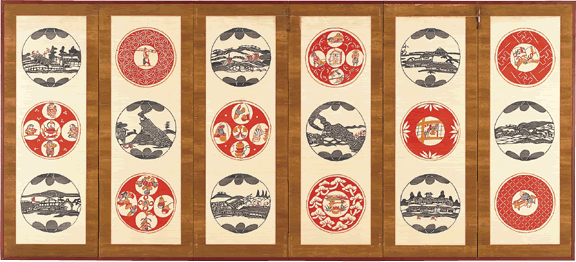 Six-leaf Screen Kilns of northeastern Japan 
(with designs reminiscent of aka-e ware)