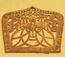 Fig.2 Gold Cicada Ornament Eastern Jin dynasty, 4th–5th century Excavated from Xian Heguan Gao Song tomb, Nanking