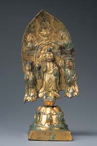 Fig.4  Buddha Triad　Northern Qi dynasty, Tianbao 7 (556) Shandong Provincial Museum