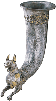 Rhyton with a Caracal Cat