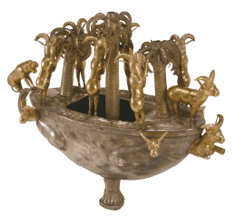 Vessel in the Shape of a Boat with Sacred Trees