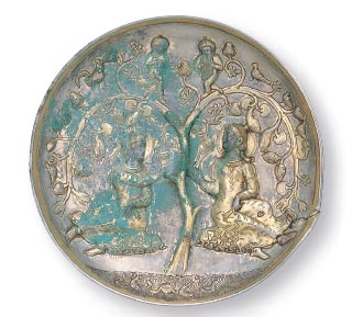 Plate with Banquet Scene under a Tree