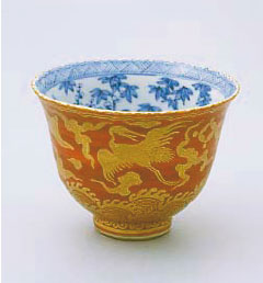 Bowl with Cloud and Cranes Design