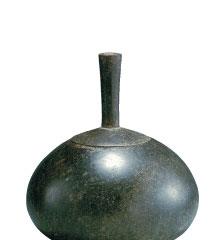 Stone Bowl with Long-handled Lid