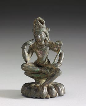 Seated Bosatsu with one leg pendant