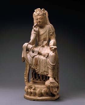 Seated Bosatsu with one leg pendant