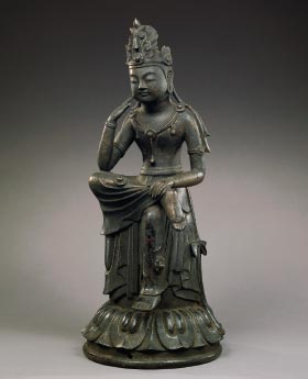 Seated Bosatsu with one leg pendant