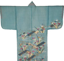 Katabira (Summer Robe) 
with Irises and Eight Bridges 
Japan, Edo period, mid 19th century
image © John Bigelow Taylor