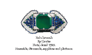 Belt-brooch
By Cartier
Paris, dated 1922
Emeralds, diamonds, sapphires and platinum