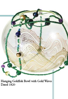 Hanging Goldfish Bowl with Gold Waves
Dated 1820