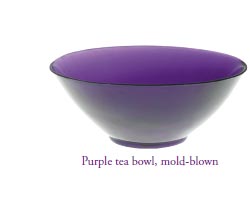 Purple tea bowl, mold-blown