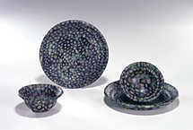Two Sets of Millefiori Cup and Dish