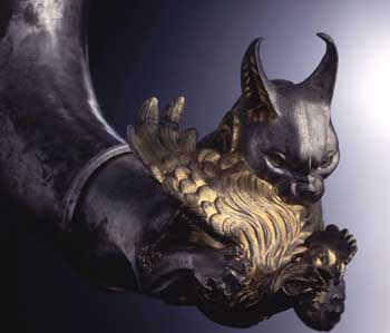 Rhyton reprsentant un lynx et un coq